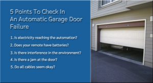 5 Points To Check In An Automatic Garage Door Failure